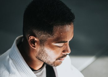 A man sweating excessively 